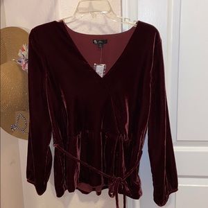Christmas velvet wrap top